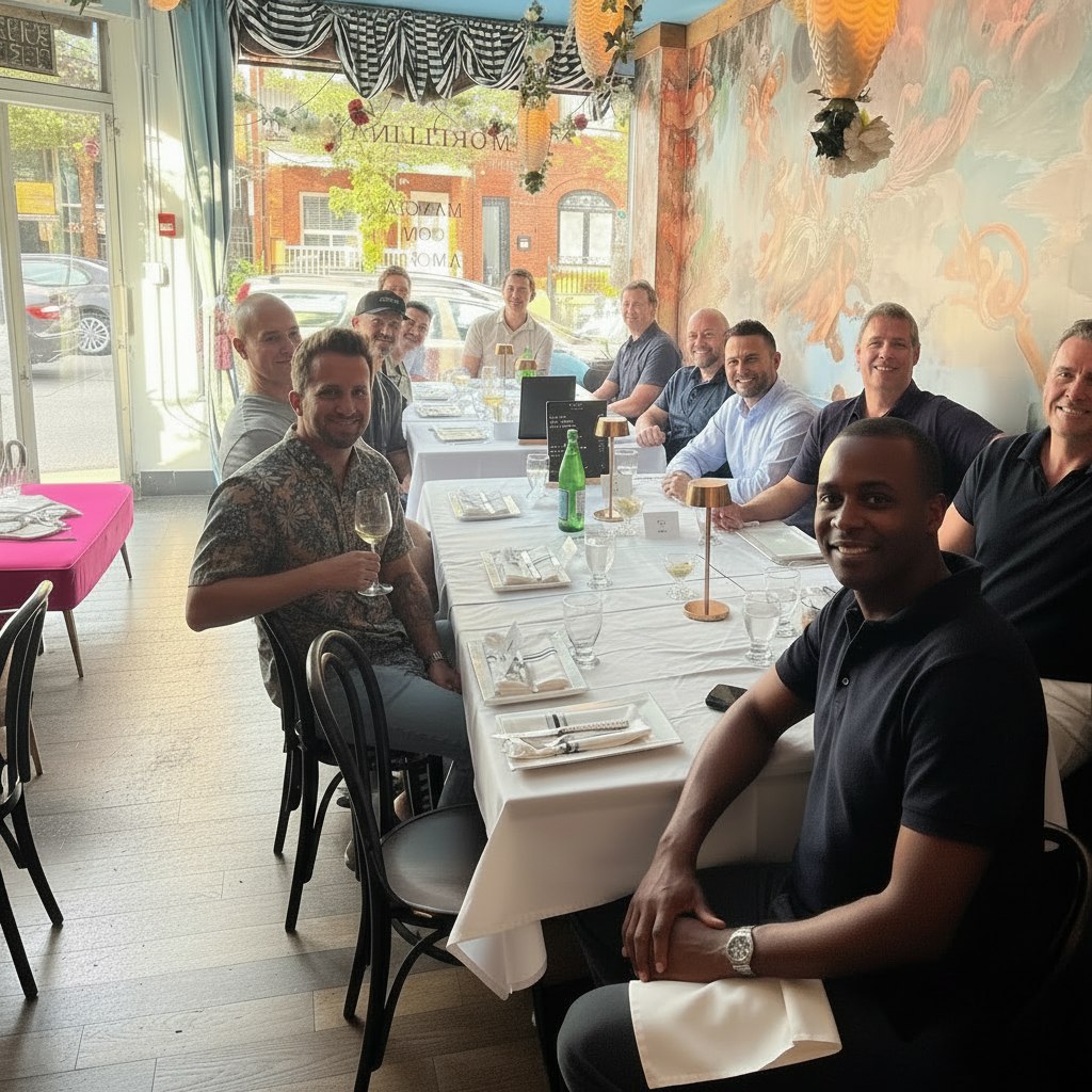 Members at a dinner gathering